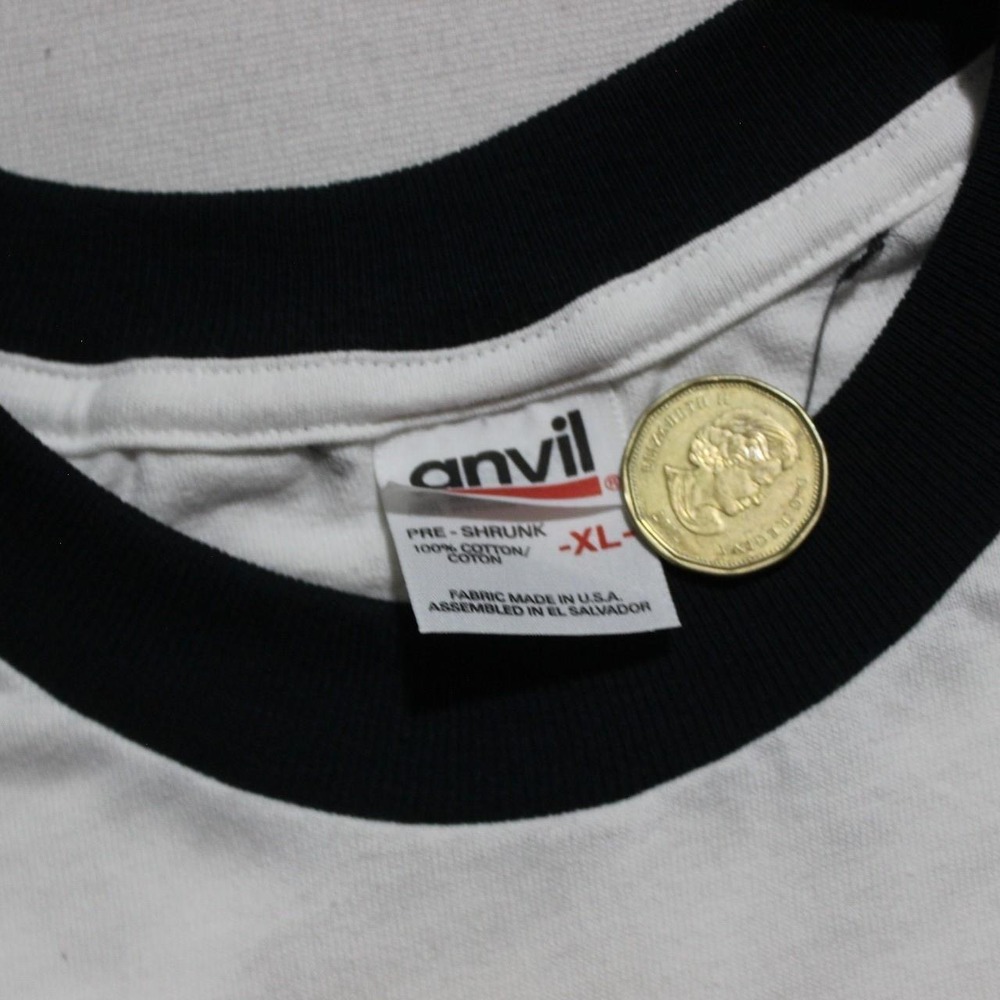 Mens Vintage Y2K 00s Ringer Skater Streetwear IBM Tech Promo White T-shirt - Picture 3 of 7